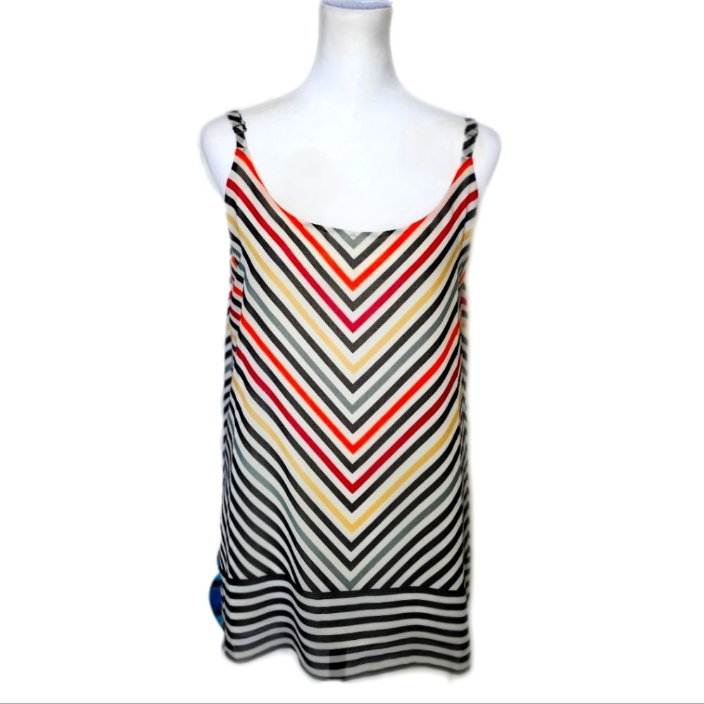 CAbi Style #5043 The Striped Linea Tank Top Blouse, Chevron, Lined, M